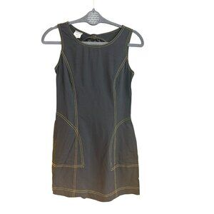 Moschino Jeans Black Denim Mini Dress 4 Made In Italy Contrast Stitch Open Back